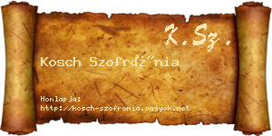 Kosch Szofrónia névjegykártya